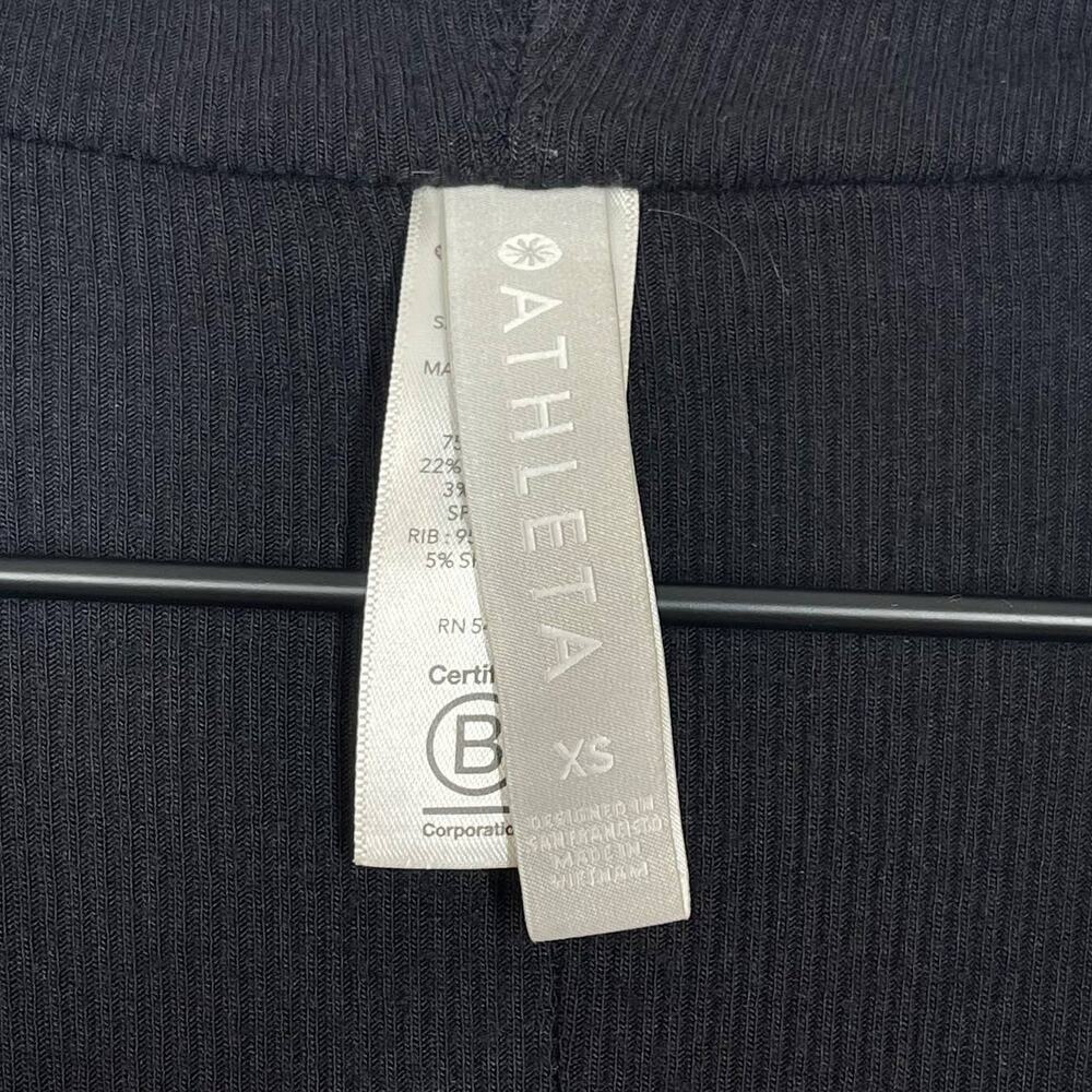 Athleta Cardigan Women's XS Black Open Front Long Sleeve Ribbed Cardigan Sweater - Picture 8 of 9